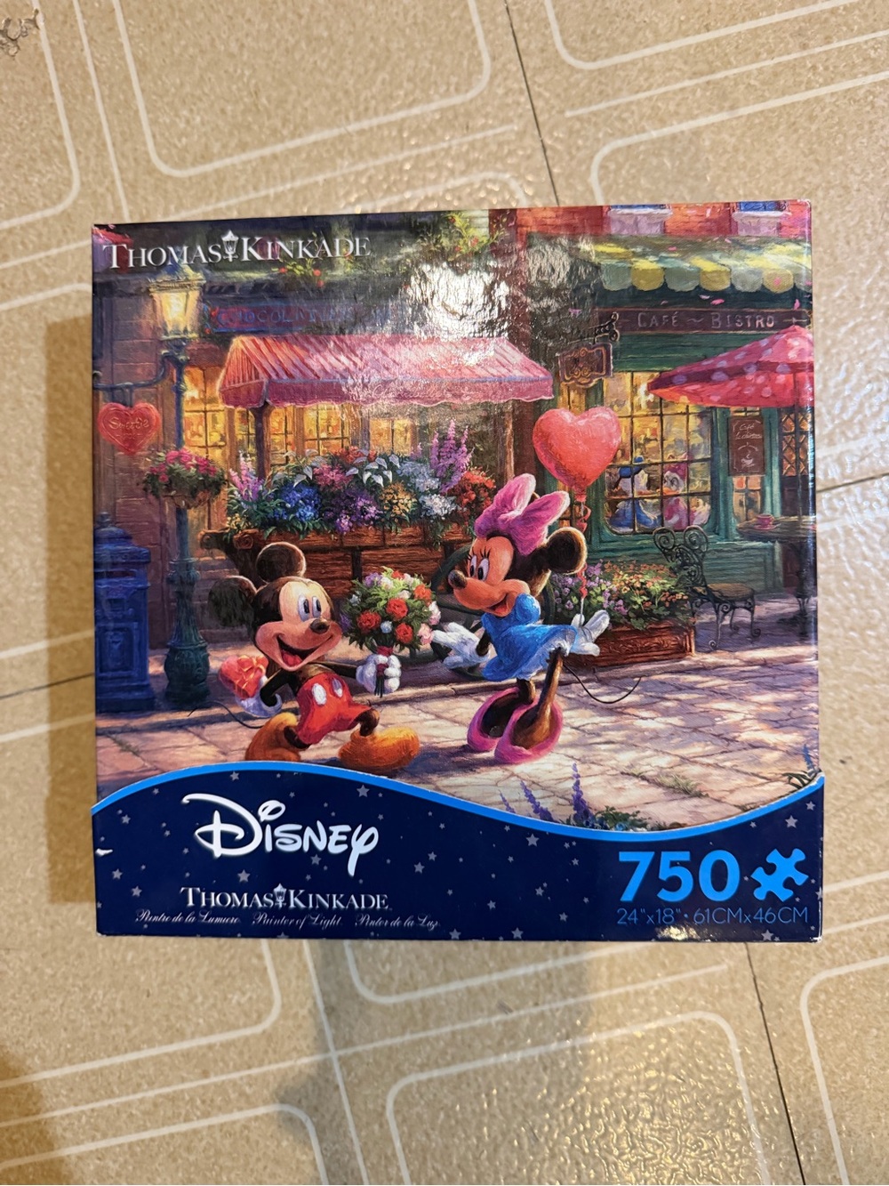 Disney Thomas Kinkade Mickey & Minnie 750-Piece Puzzle - Colorful Street Scene